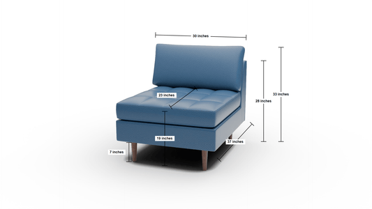 Ladybird Leather Armless Chair - Dimensions