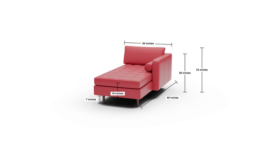 Ladybird Leather RAF Chaise - Dimensions