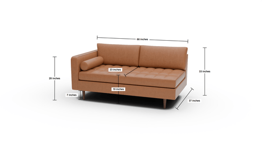 Ladybird Leather Laf Condo Sofa - Dimensions