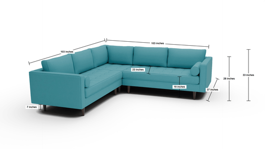 Ladybird 103" Corner Sectional - Sorrento Sunflower