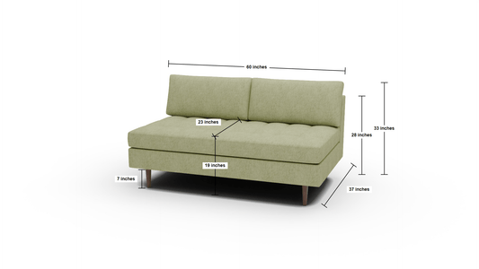 Ladybird Armless Loveseat - Curious Evergreen