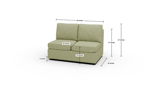 Parmer Armless Loveseat - Nepal Clay