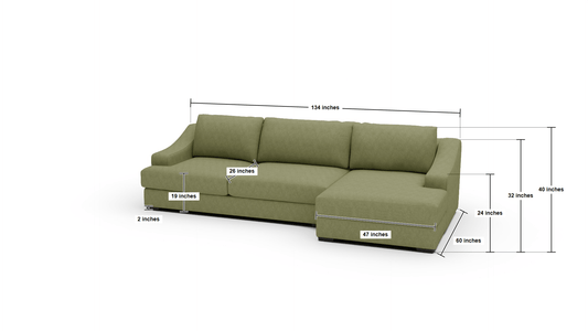 Austonian 134" Right Chaise Sectional - Wiley Charcoal