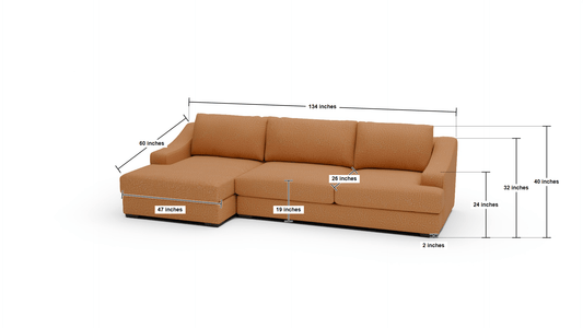 Austonian 134" Left Chaise Sectional - Dream Chocolate
