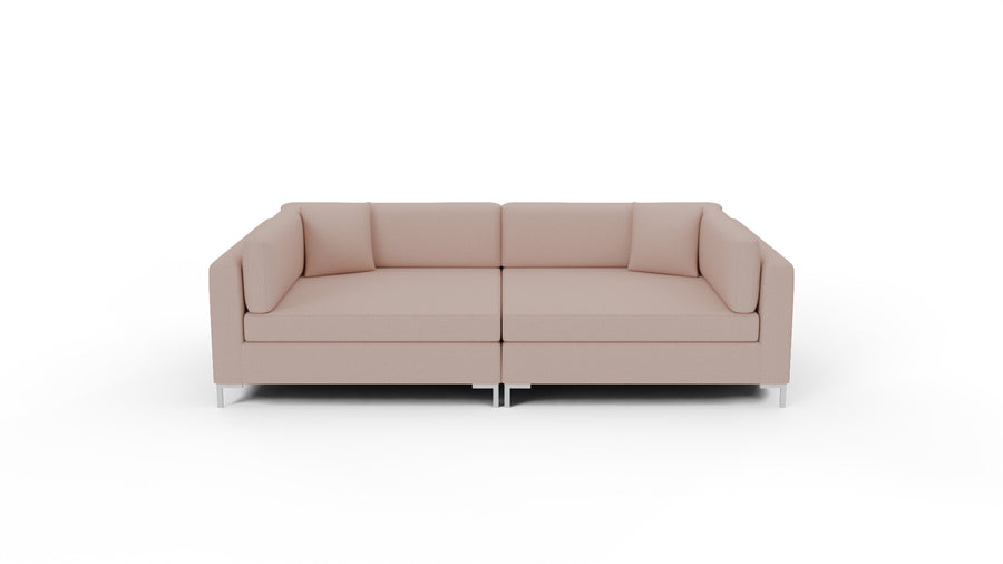 Bonnell 112" Double Cuddler Sofa - Elliot Blush