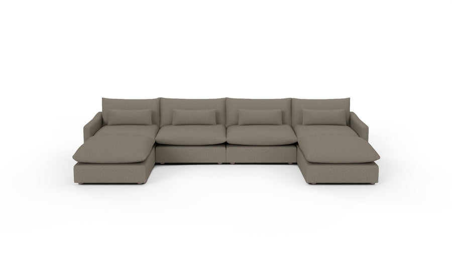Bouldin 166" Sofa W. Double Ottomans - Cordova Mineral