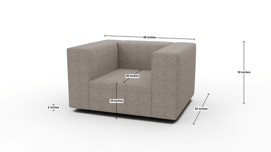 Brentwood 48" Arm Chair - Dimensions - Cordova Eclipse