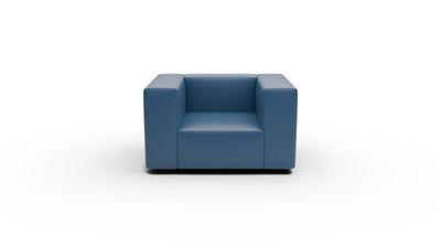 Brentwood 48" Leather Arm Chair - Tribeca Cobalt