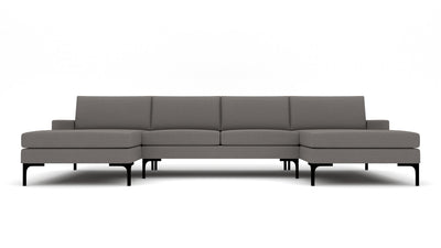 Barton Springs 142" Double Chaise W. Armless Loveseat - Peyton Slate