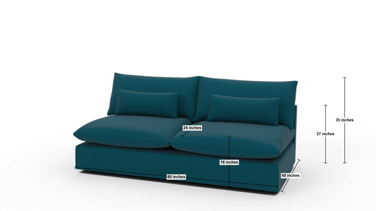 Bouldin Armless Sofa - Sorrento Ocean