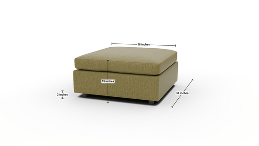 Cherrywood Cocktail Ottoman - Dimensions - Amigo II Garden