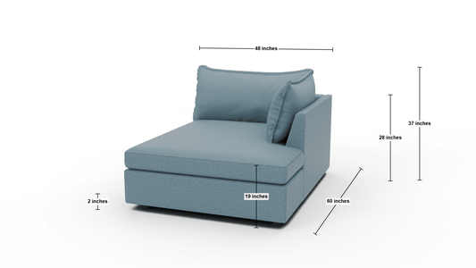 Cherrywood Raf Chaise - Dimensions - Sorrento Ocean