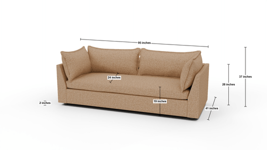 Cherrywood 95" Sofa - Dimensions - Elliot Sunflower