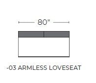 Cherrywood Armless Loveseat - Elliot Sunflower