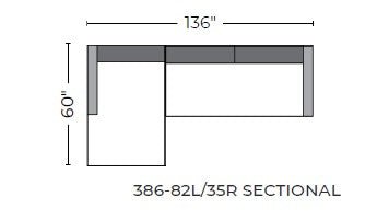 Cherrywood 136" Laf Chaise Sectional -