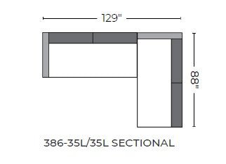 Cherrywood 129" LAF/LAF Sofa Sectional -
