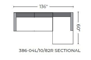 Cherrywood 136" Raf Chaise Sectional - Wiley Rust