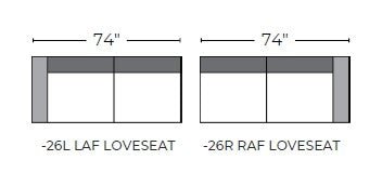 Domain LAF Loveseat - Bloke Snow