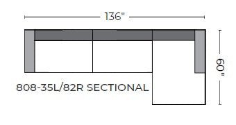 Domain 136" RAF Chaise Sectional - Peyton Navy