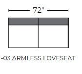 Domain Armless Loveseat - Bellatrix Terracotta