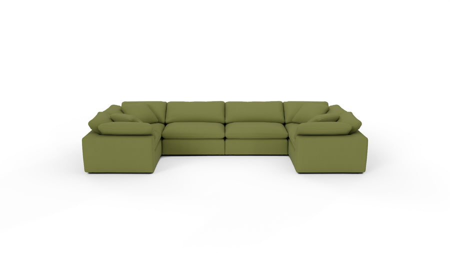 Fluffy DB 178" 4 Corner U Sectional - Dream Olive