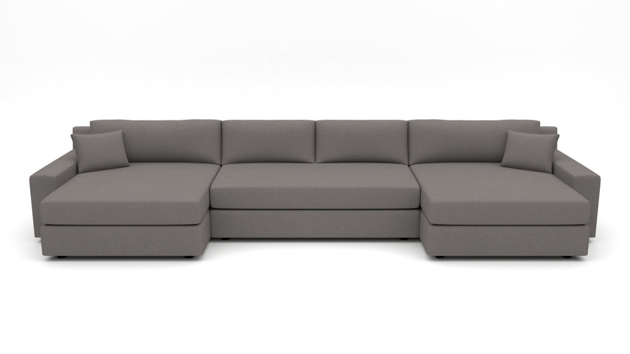 Lago Vista 192" Double Chaise With Armless Sofa - Peyton Slate