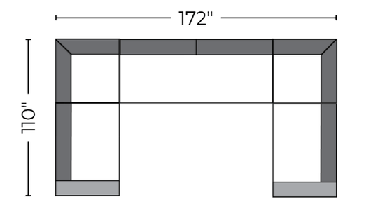 Lago Vista 172" Small U Sectional - Peyton Slate