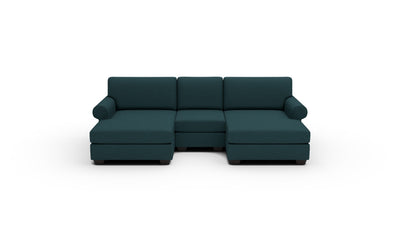 Manor Double Chaise With Armless Chair — elliot-teal