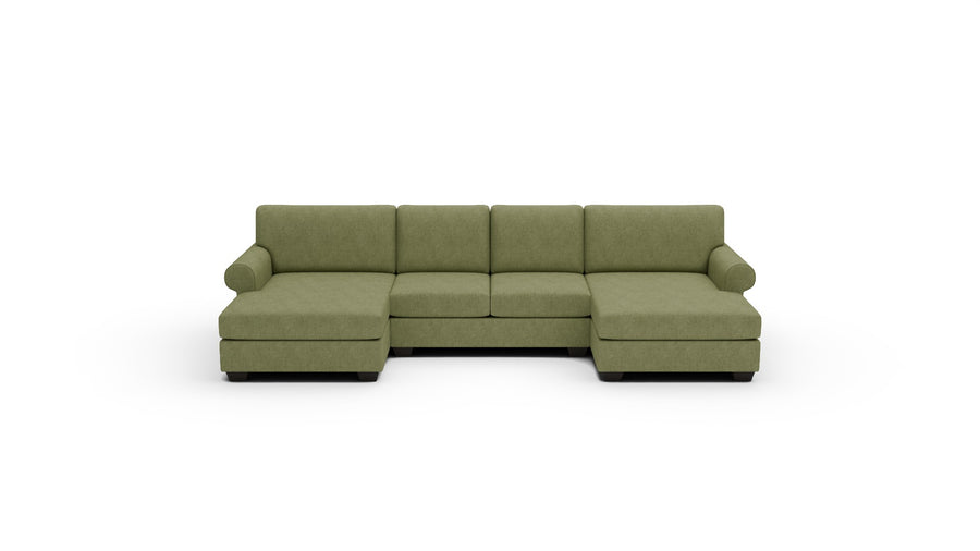 Manor 149" Double Chaise With Armless Loveseat - Elliot Celadon