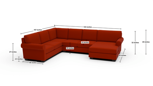 Manor 143" Medium Corner Sectional With Raf Chaise - Dream Olive