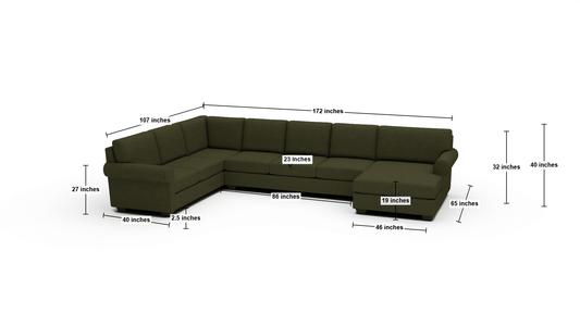 Manor 172" Large Corner Sectional With Raf Chaise - Amigo II Garden