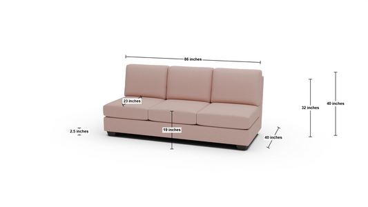 Manor Armless Sofa - Ravina Chocolate
