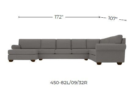 Manor 172" Large Corner Sectional With Laf Chaise - Peyton Slate