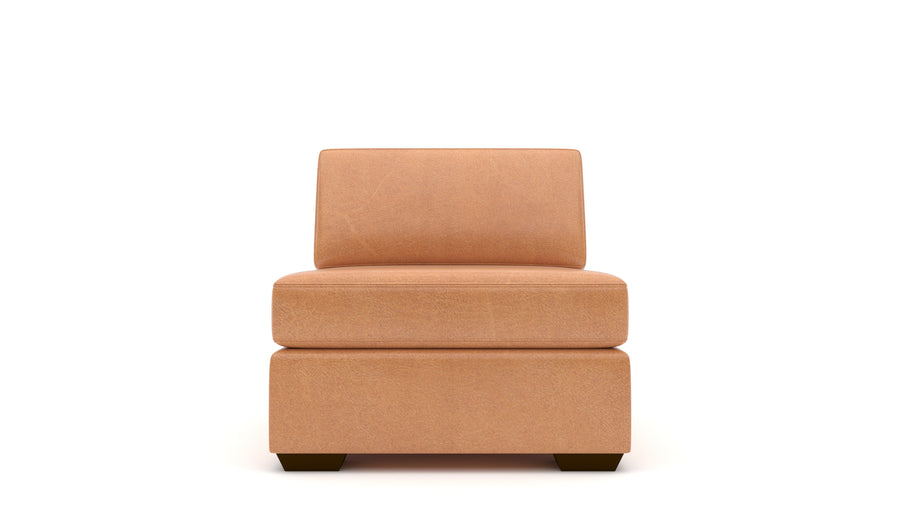 Mas Mesa Deep Leather Armless Chair -