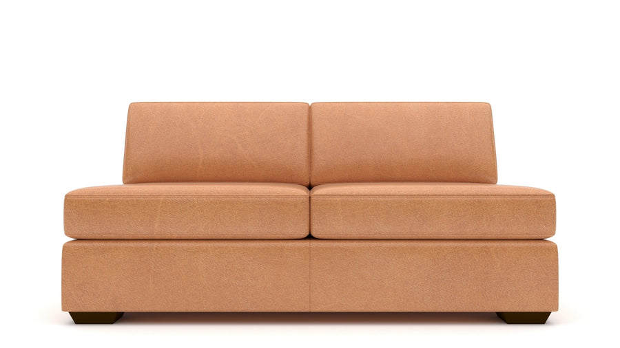 Mas Mesa Deep Leather Armless Loveseat -