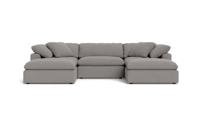 Fluffy 133.5" 3 Piece Sofa W/Double Ottoman -