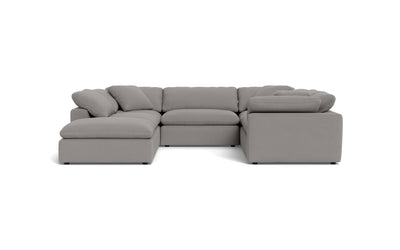 Fluffy 133.5" 6 Piece Sectional W/Ottoman -