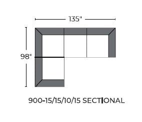 Red River 135" Small RAF Corner Sectional -