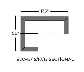 Red River 135" Small RAF Corner Sectional -