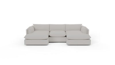 SoCo 132" Double Chaise with Armless Chair - Curious Snow