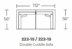 Bonnell 112" Double Cuddler Sofa -