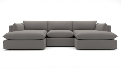 SoCo 132" Double Chaise with Armless Chair - Peyton Slate