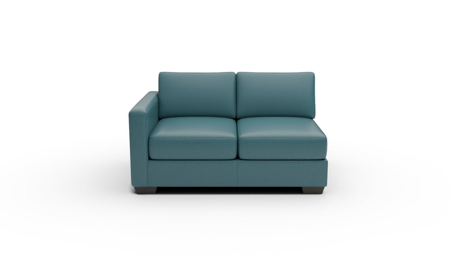 Track Leather LAF Loveseat - Tribeca Lagoon