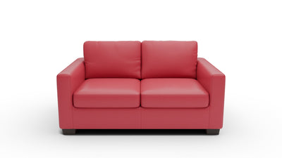 Track 62" Leather Twin Sleeper - Tribeca Scarlet