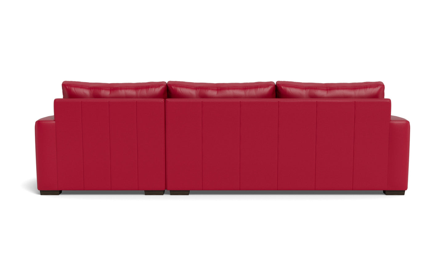 Mesa 123" Leather Right Chaise Sectional - Tribeca Scarlet
