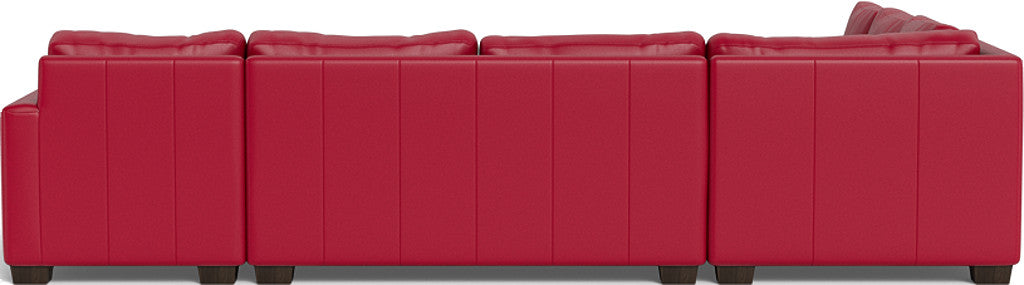 Track 141" Leather Corner Sectionals W. Full Sleeper & Right Chaise - Tribeca Scarlet