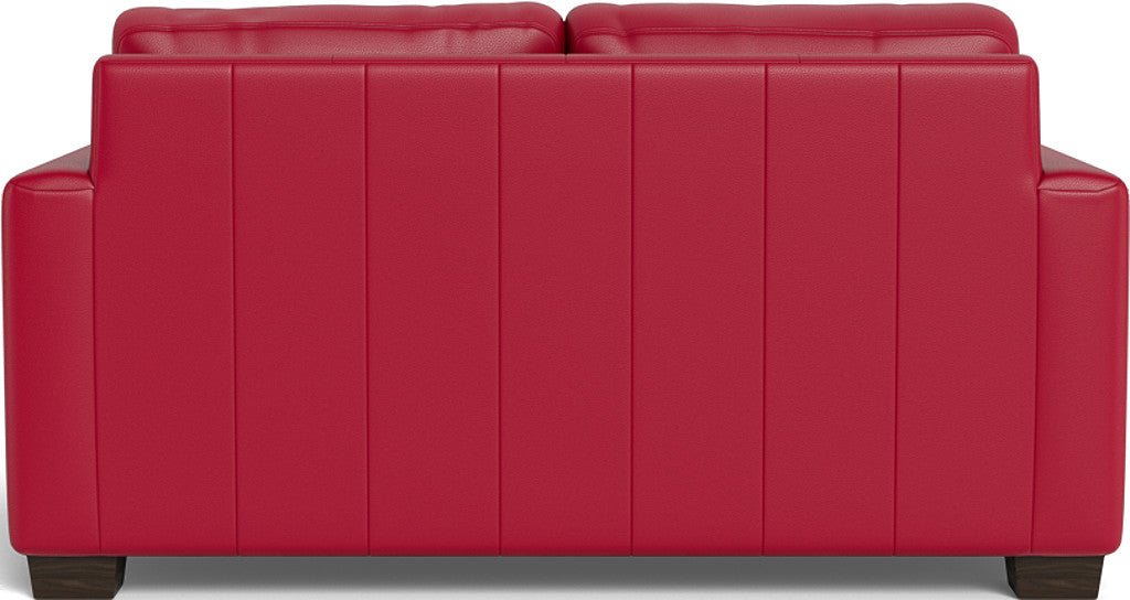 Track 62" Leather Loveseat - Tribeca Scarlet