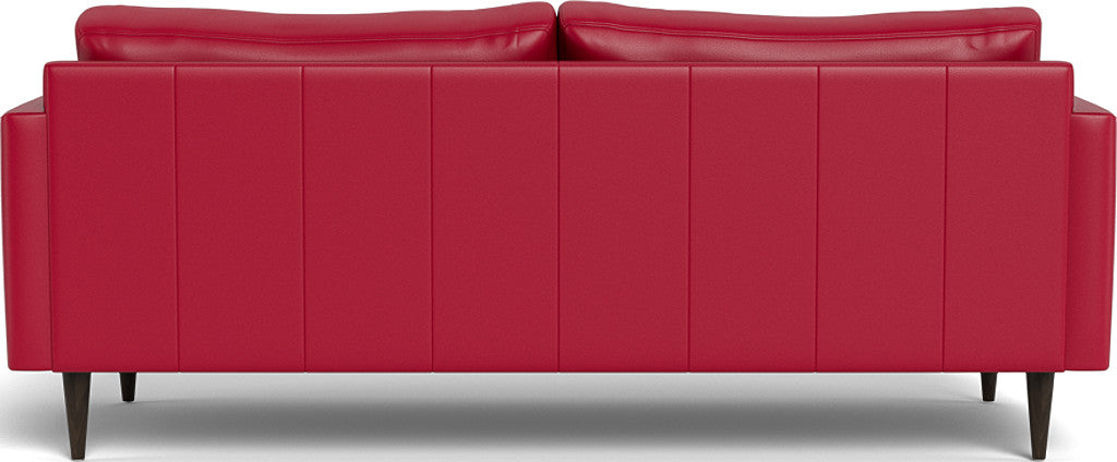 Wallace 85" Leather Untufted Sofa - Tribeca Scarlet