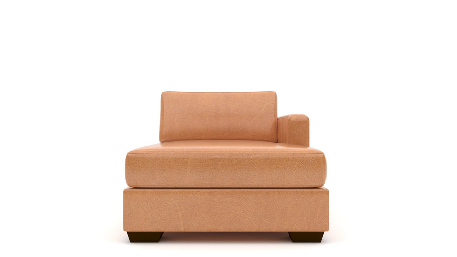 Track Leather RAF Chaise - Hudson Lager