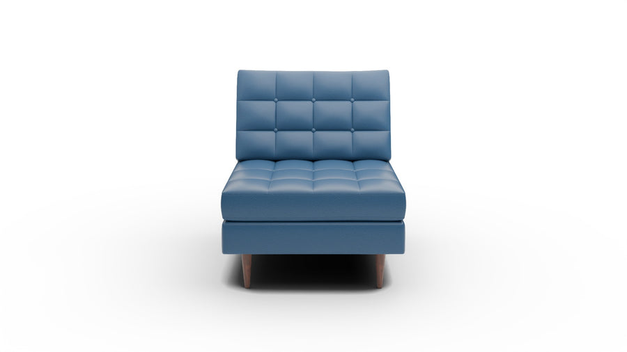 Wallace Leather Armless Chair - Tribeca Cobalt
